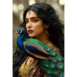 نخ و نقشه - دختر و طاووس